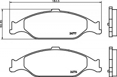 HELLA PAGID 8db355014611 -  Комплект тормозных колодок, дисковый тормоз